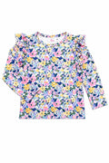 Fall Floral L/S Ruffle Tee