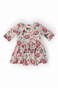 Footballs & Flowers 3/4 Sleeve Twirl Bodysuit