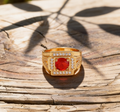Bold Men's Zircon Statement Ring