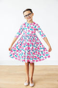 SALE Garden Glow 3/4 Sleeve Pocket Twirl Dress