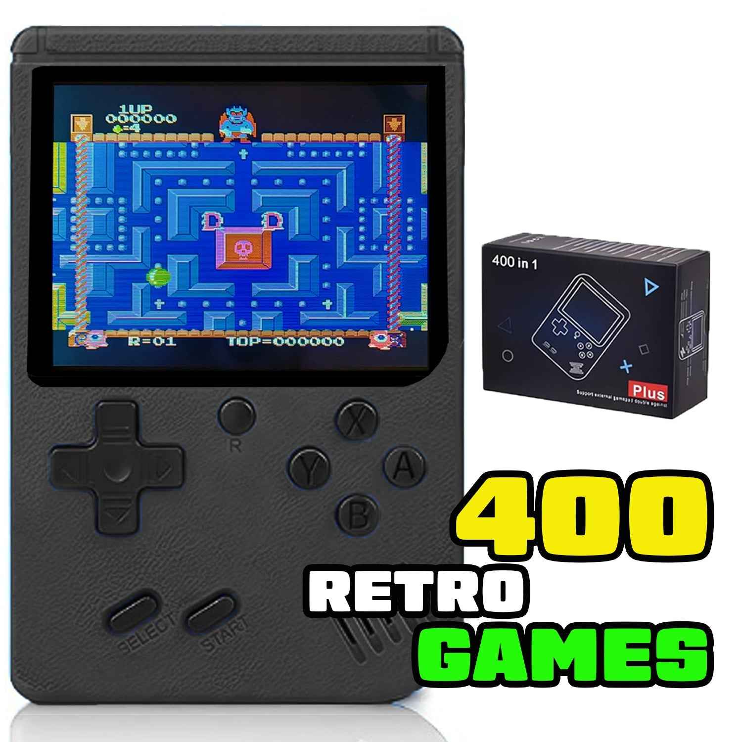 Handheld Video Game Console for Kids Portable Player Mini Arcade Electronic Toy, 400 Games Black