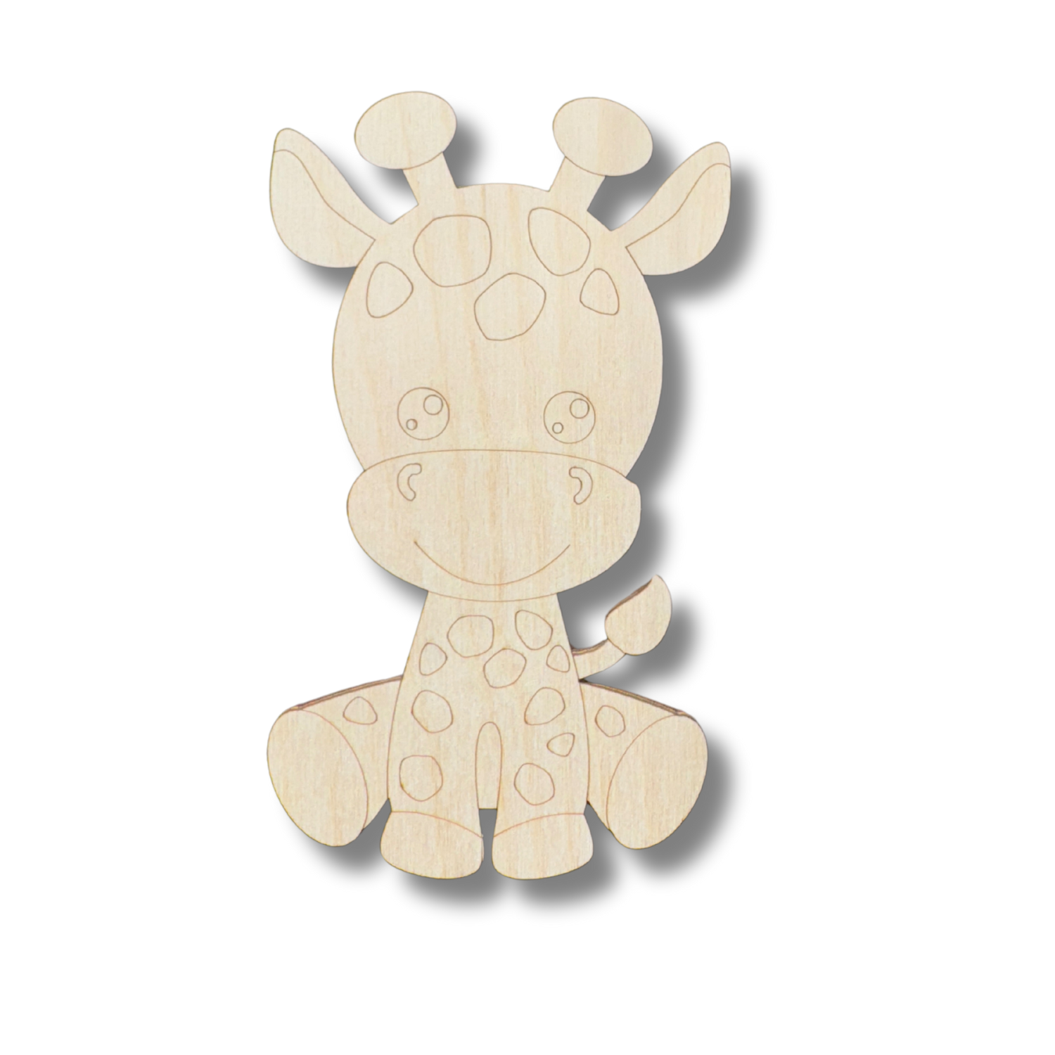 Unfinished Wood Etched Giraffe Shape | Paint By Line Crafts | up to 30" DIY