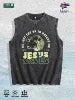 Biblical Jesus Saves" Sheep Graphic Washed Vest US Warehouse 3 Colors Cotton Tank