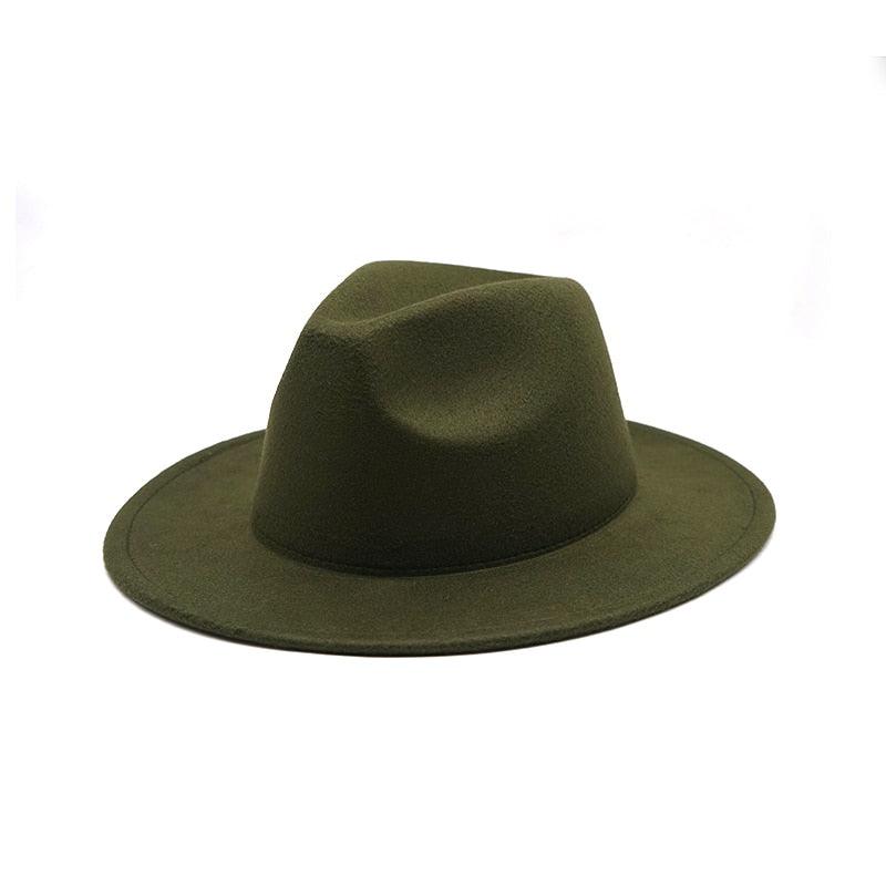 Unisex Autumn Winter Women's Hat Fedoras Big Brim Hats For Women Elegant Fedoras Warm Ladies Girls Hat Vintage Style Luxury Hat 56-58cm