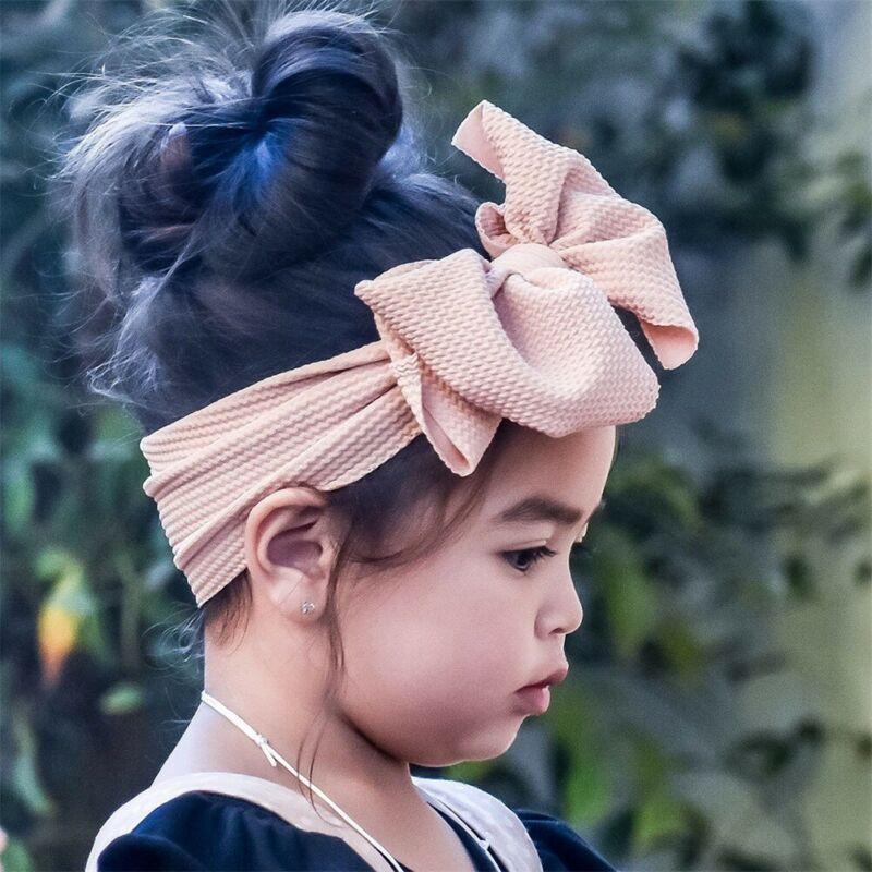 Big Bow Knot Solid Elastic Hairband Headband Stretch Turban Head Wrap Headwear