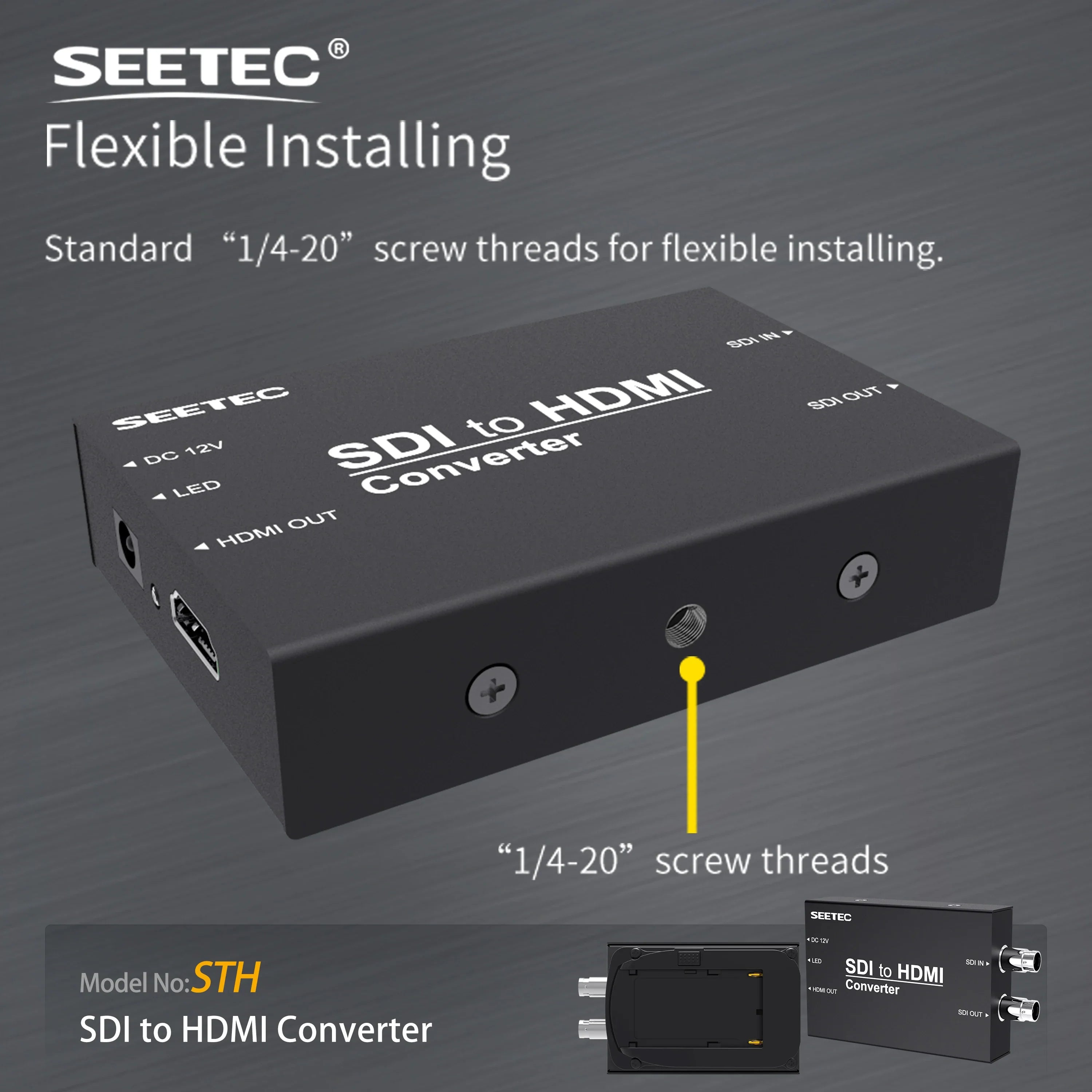 SEETEC STH Pro SDI to HDMI Converter 1080P60, SMPTE 259M/292M/424M Compliant, Factory Direct Custom Logo/Packaging