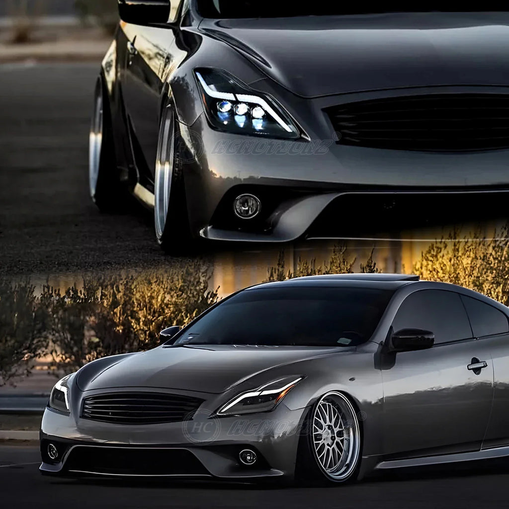HCMOTIONZ LED Headlights for Infiniti G37 2008-2013 Animation DRL Q60 Coupe Convertible 2014-2015 Car Front Lamps Assembly