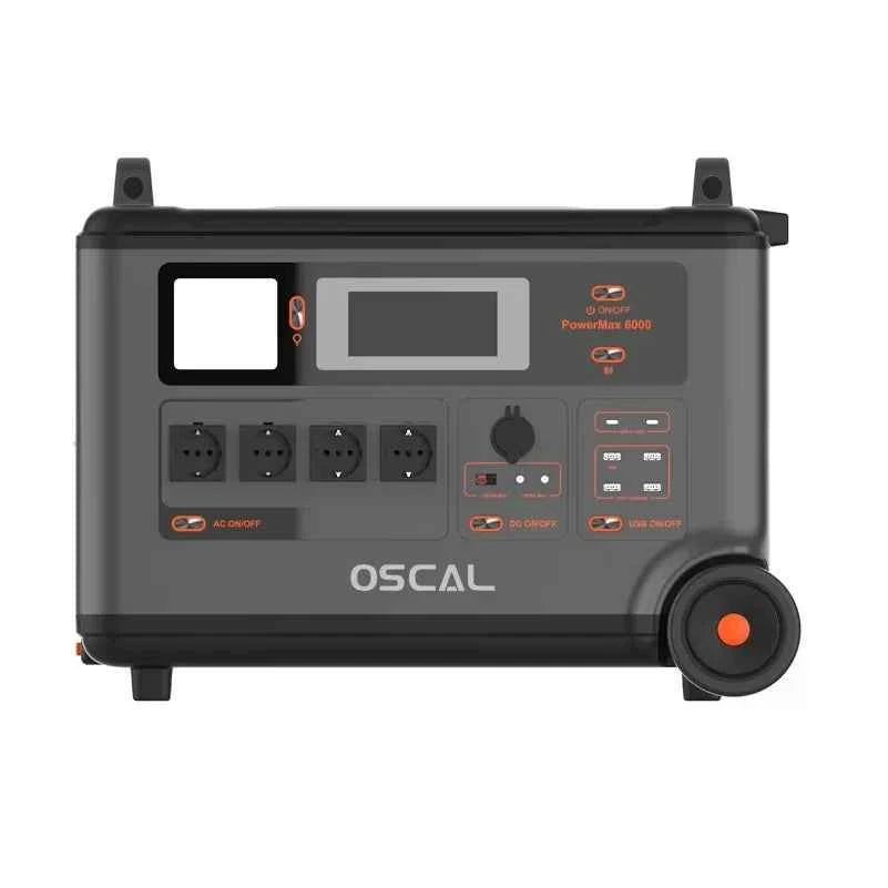 EU Stock PowerMax 6000 Portable Power Station 6000w 57600kWh 120V/240V Dual Voltage Smart APP Control Rugged Oscal Powermax 6000