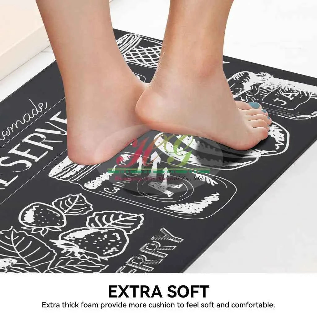 Non Slip Washable Absorbent Kitchen Mats Woven Runner Rugs for Laundry Room Hallway and Kitchen Use