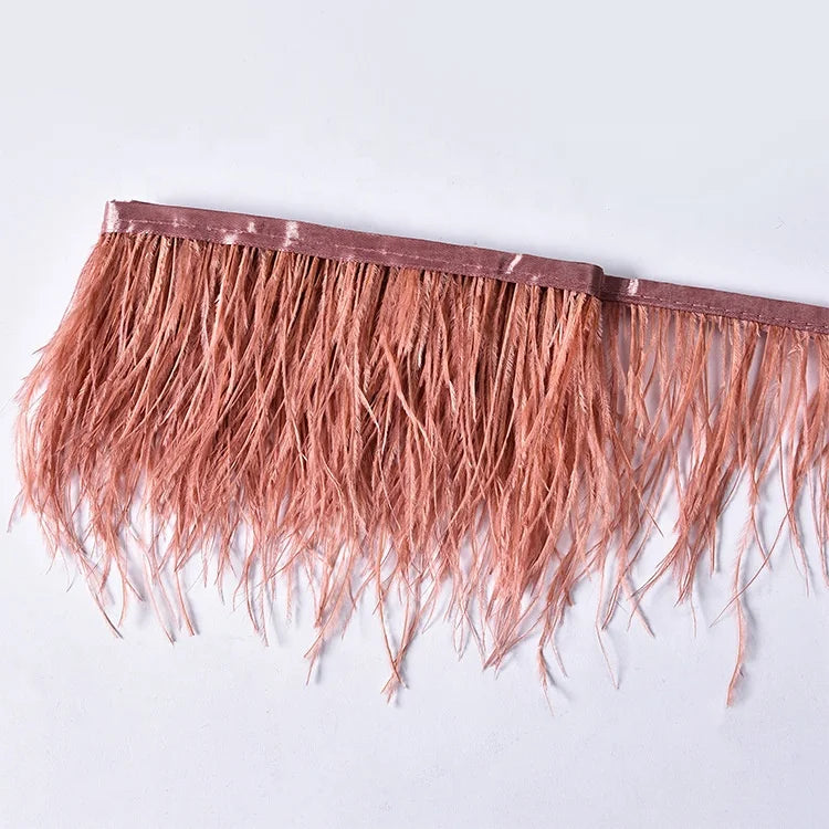 High Quality Ostrich Feather Trim 10-15cm Colorful Dyed Pattern Fast Delivery Time