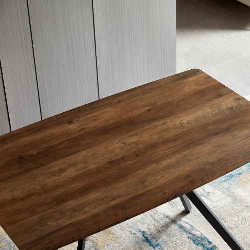 Wood Simple Dining Table with Metal Leg , Eco-friendly Dining Table Set for  Home Kitchecn