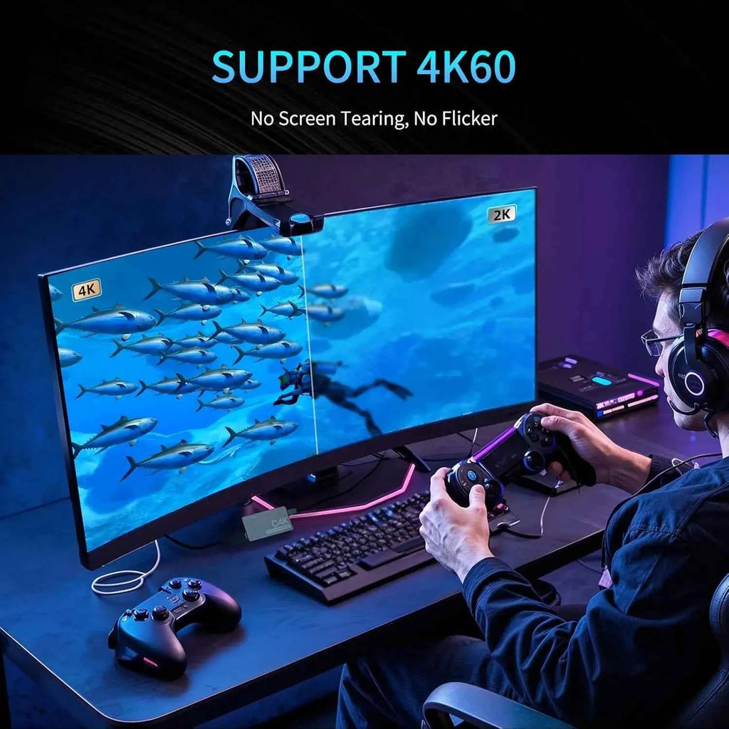 FEELWORLD C4K HDMI Video Capture Card with 4K60 Support VRR Plug and Play for Gaming Streaming Conference