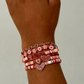 Valentine's Day Heart Beaded Bracelet Set