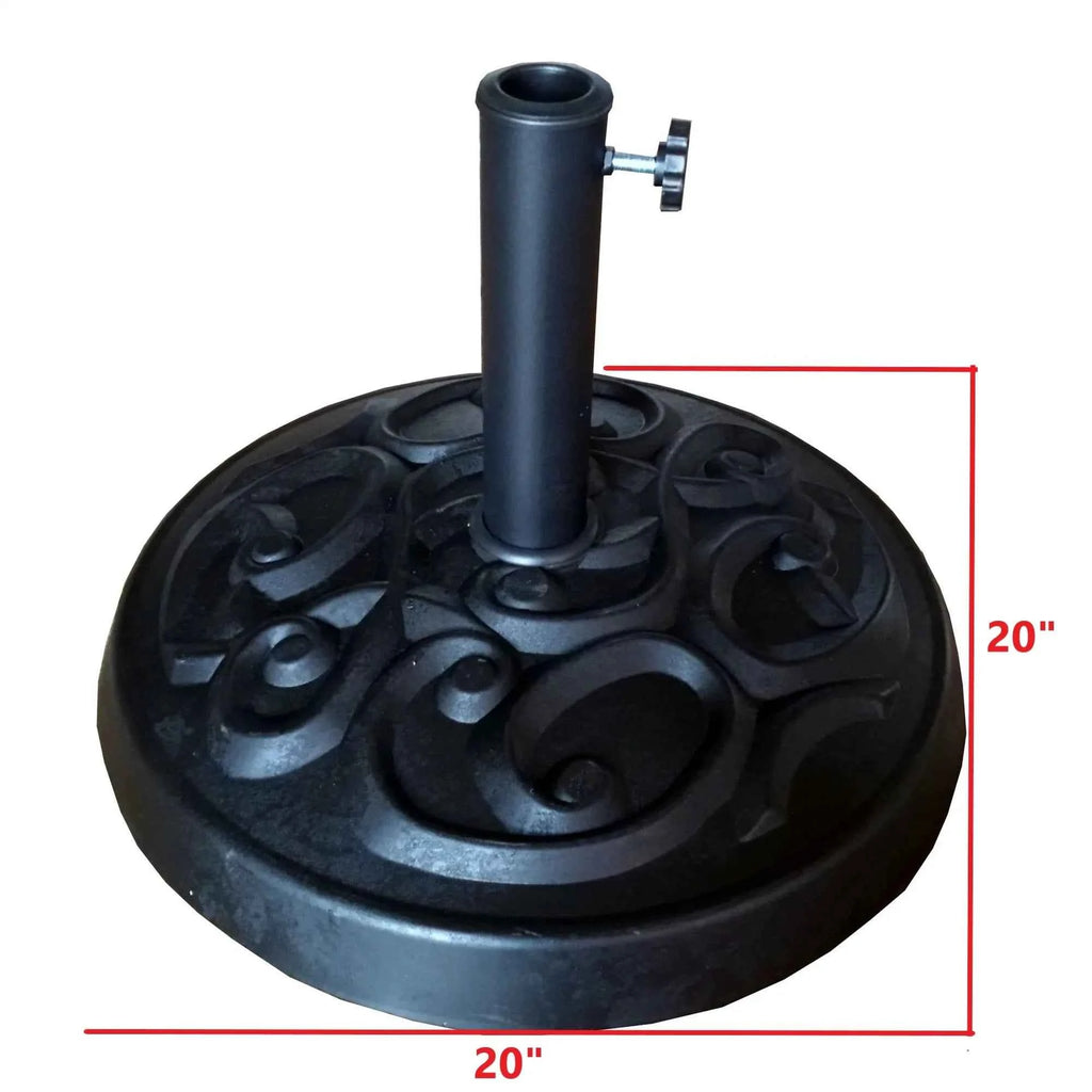 8.8 Feet Outdoor Aluminum Patio Umbrella Market Umbrella With 33 Pounds Round Resin Umbrella Base in Yellow