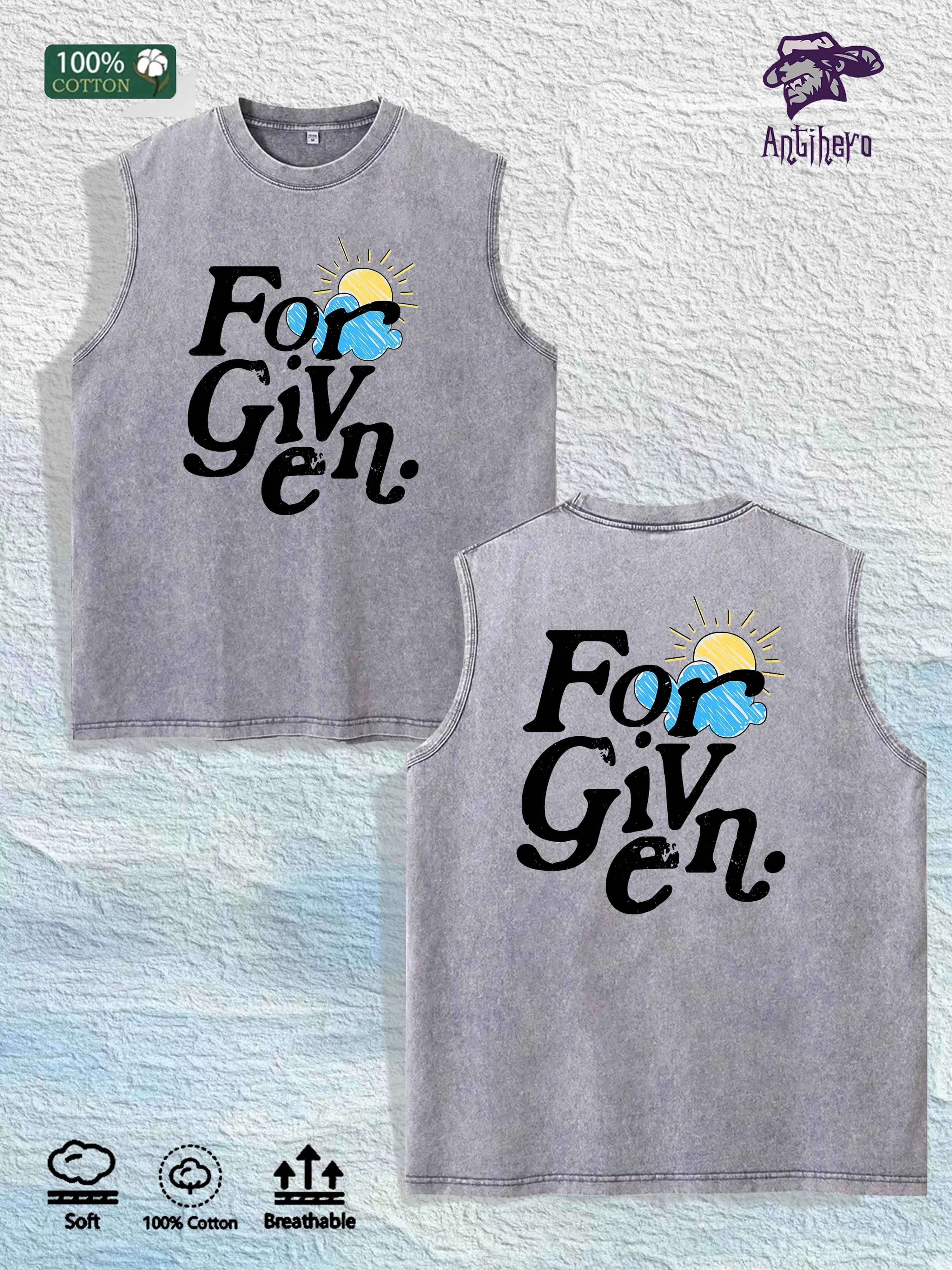 For Given Graphic Washed Vest US Warehouse 3 Colors Cotton Tank