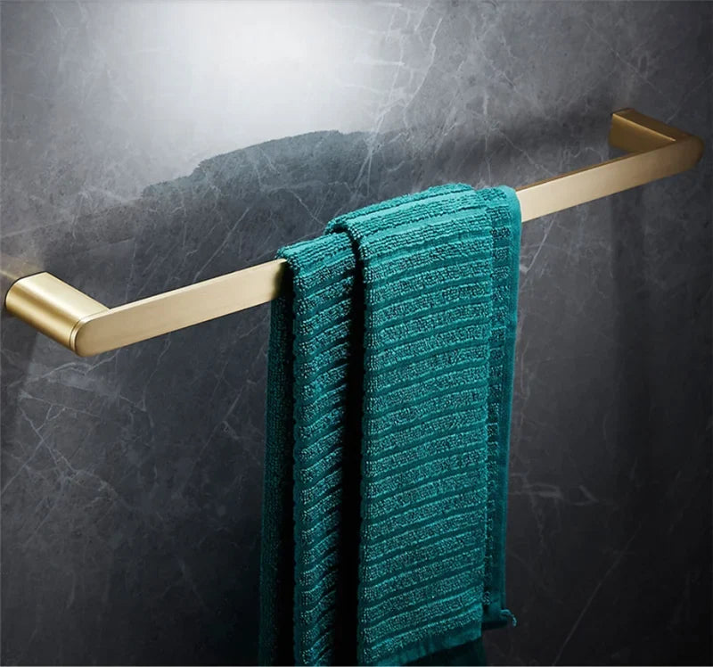Bathroom Accessories Bathroom Shelf Towel Rack Paper holder Toilet Brush Holder Towel Ranger Brushed Gold Brass Bath Hardware