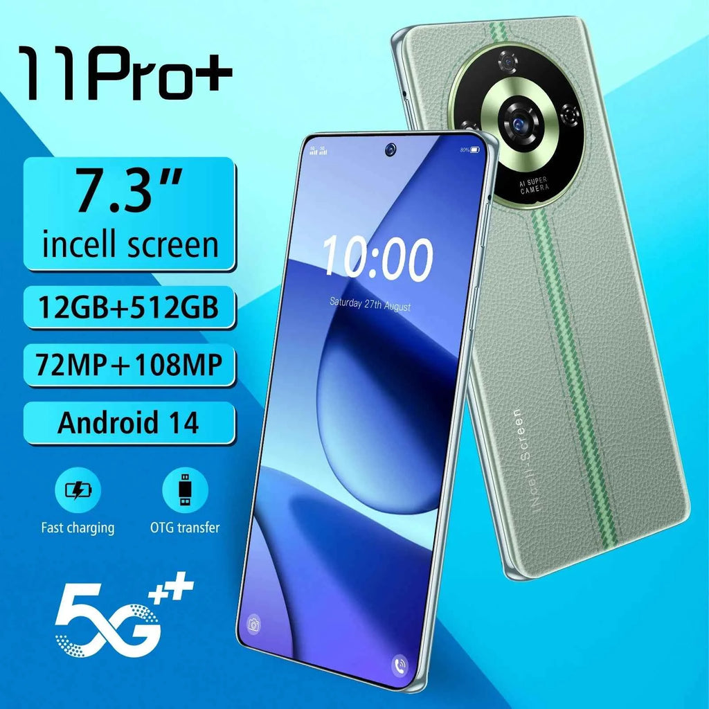Original 11 Pro+ 5G 16GB+1TB 200MP Rear Camera 6.7 Inch Real UI 4 French LTE Mobile Phone 5G 11 Pro Plus Real Mobile Phones