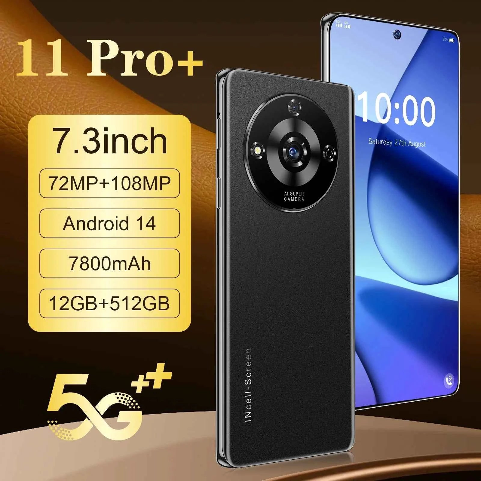 Original 11 Pro+ 5G 16GB+1TB 200MP Rear Camera 6.7 Inch Real UI 4 French LTE Mobile Phone 5G 11 Pro Plus Real Mobile Phones