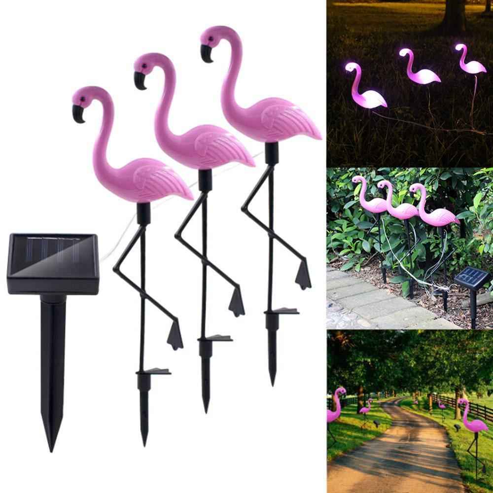 3PCS SET Flamingo LED Solar Modern Lamp For Garden And Yard With Base Station 3 Piece Set Decorative Lighting For Pathway Driveway Landscape