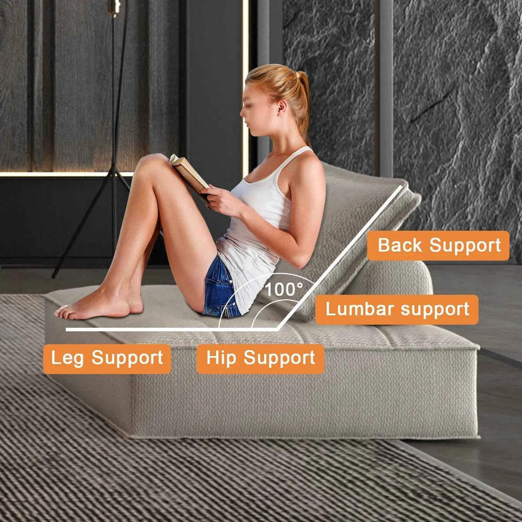 Modern Minimalist Modular Sofa Extremely Simple Tofu Block Design Sponge Small Apartment Living Room Set( Set of 2)