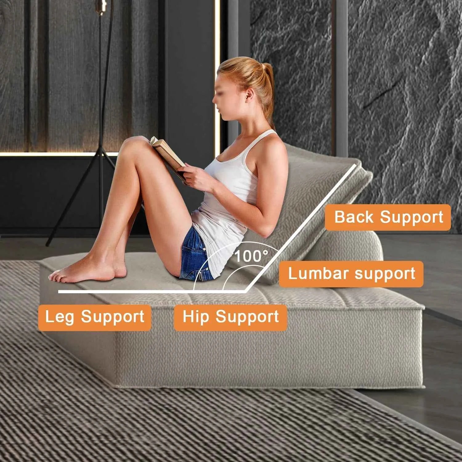 Modern Minimalist Modular Sofa Extremely Simple Tofu Block Design Sponge Small Apartment Living Room Set( Set of 2)