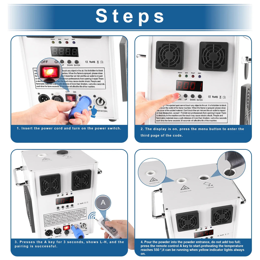U`King 600W Cold Spark Machine With Wireless Remote for Wedding Vocal Concert Stage Effect Equipment Fireworks Fountain Machine