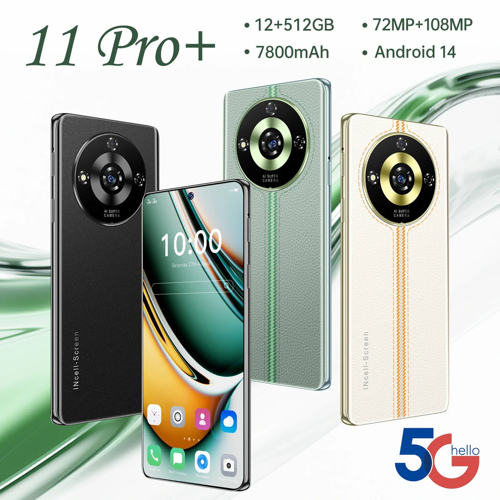 Original 11 Pro+ 5G 16GB+1TB 200MP Rear Camera 6.7 Inch Real UI 4 French LTE Mobile Phone 5G 11 Pro Plus Real Mobile Phones