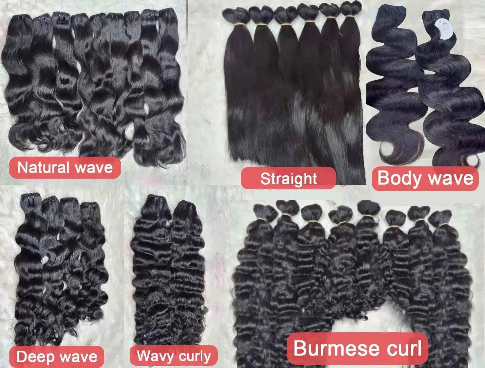 Wholesale Burmese Raw Hair Unprocessed Virgin Unprocessed Wavy Hair Vendors, Vietnamese Raw Cuticle Aligned Human Hair Bundles