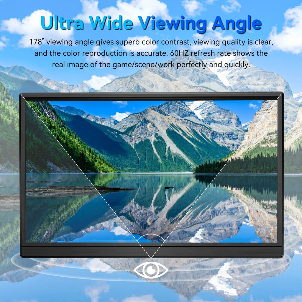 Cheap Price VEOUT 15.6inch Portable Monitor for Laptop,60HZ Gaming Small USB-C HDMI Travel External Second Computer Screen