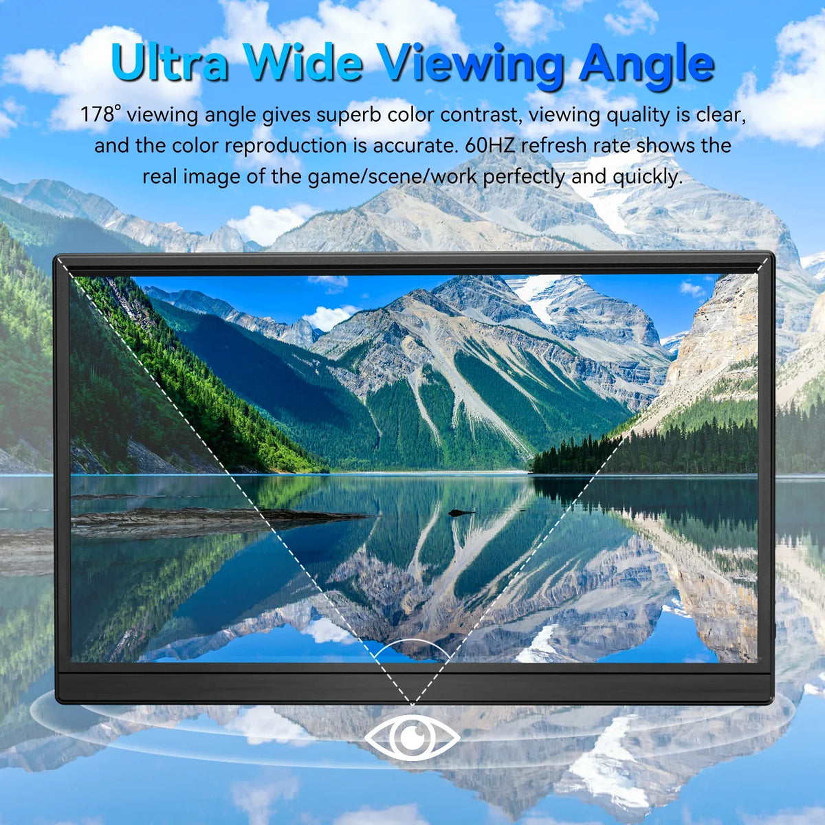 Cheap Price VEOUT 15.6inch Portable Monitor for Laptop,60HZ Gaming Small USB-C HDMI Travel External Second Computer Screen