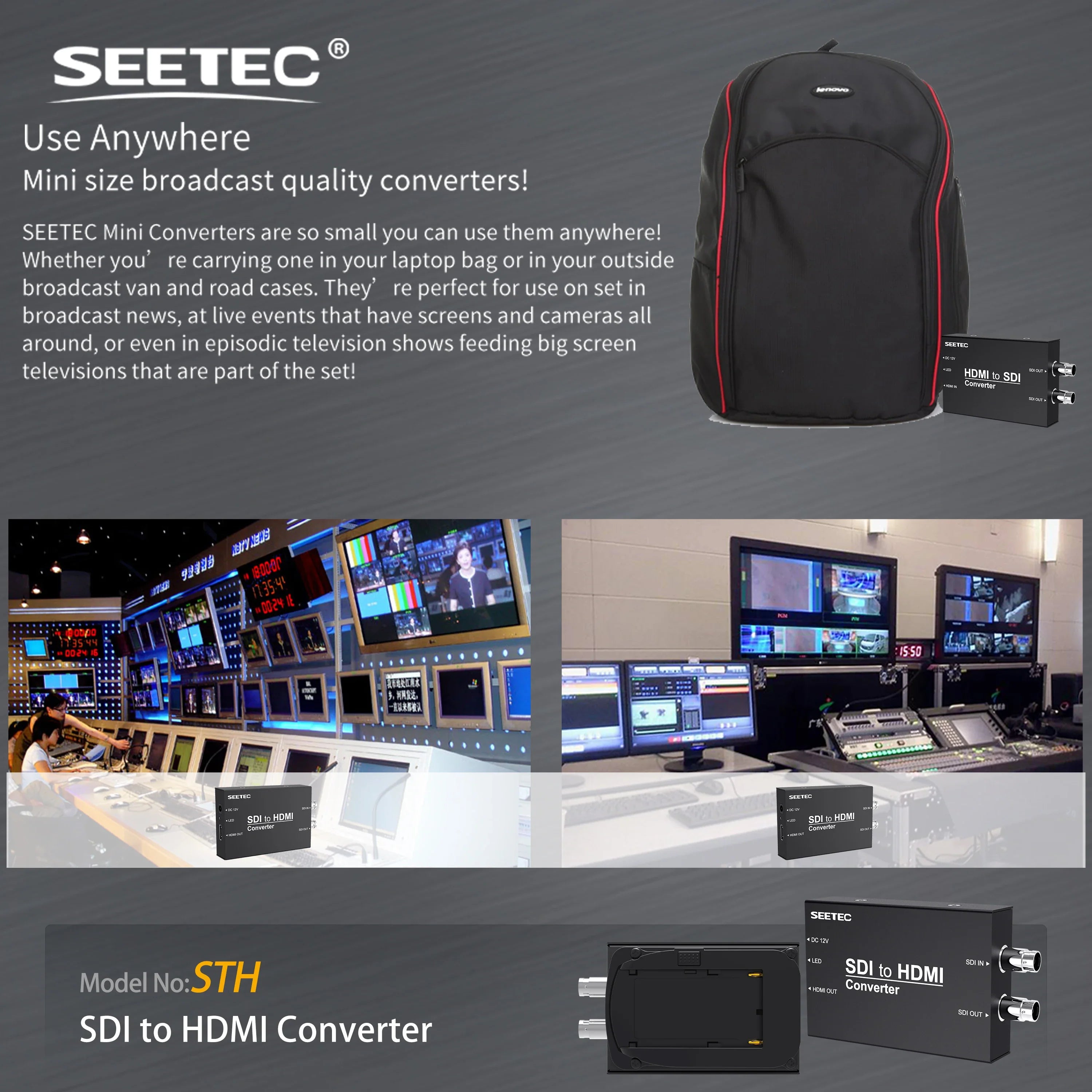 SEETEC STH Pro SDI to HDMI Converter 1080P60, SMPTE 259M/292M/424M Compliant, Factory Direct Custom Logo/Packaging