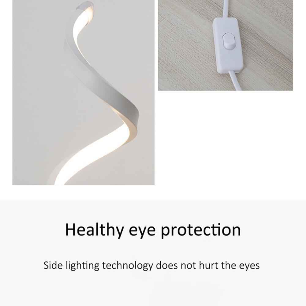 LED Spiral Table Lamp Modern Curved Desk Bedside Lamp Dim able Warm White Light For Living Room And Bedroom