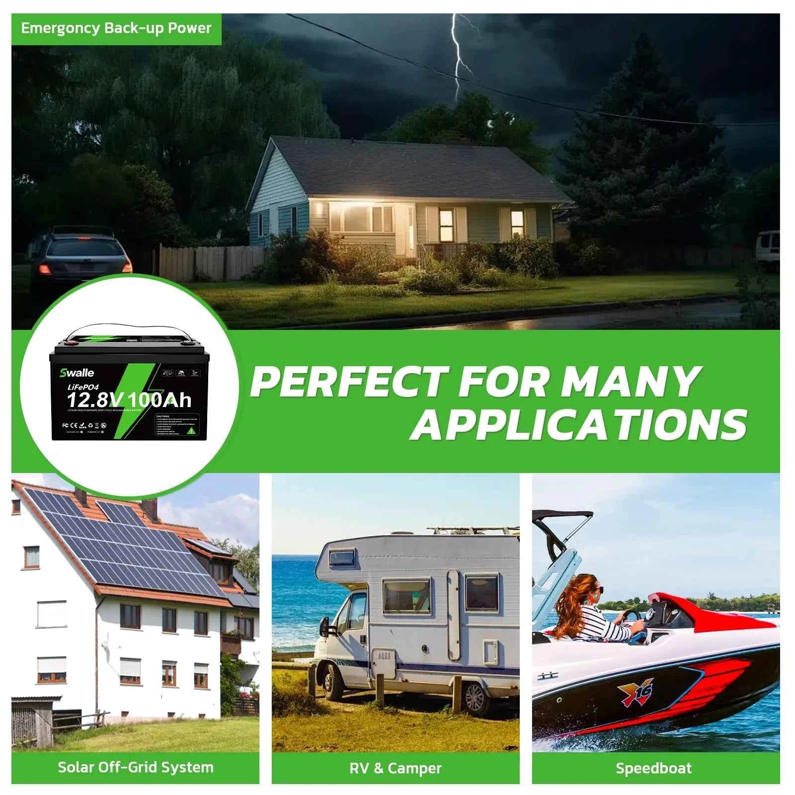 EU Stock Wholesale LiFePo4 Battery 12v 50AH 100Ah 200Ah 400Ah Bluetooth IP65 Waterproof Deep Cycles Rechargeable Solar Battery