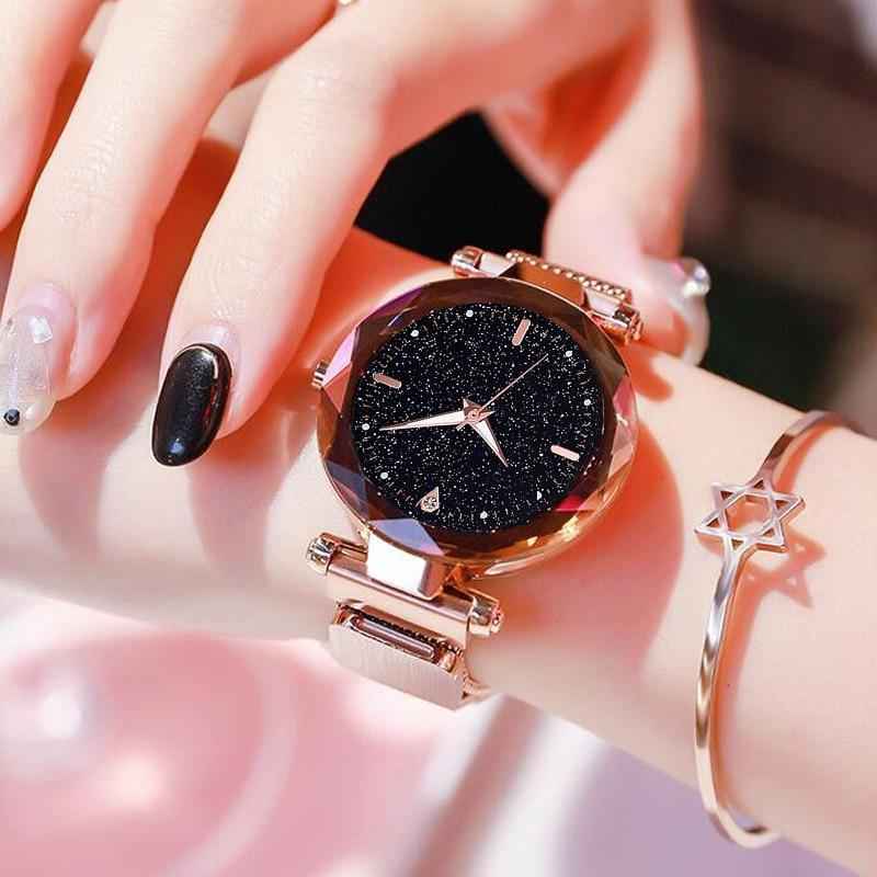 New Luxury Women Watches Ladies Watch Starry Sky Magnetic Waterproof Female Wristwatch For Women and Girls