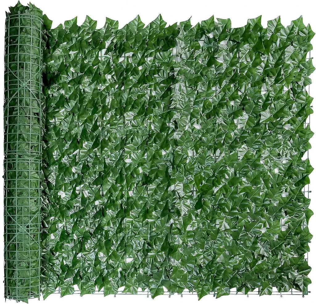 JS UV-Anti Plastic Ivy Leaves Vines Privacy Fence Screen Artificial Grass Wall for Outdoor Decor