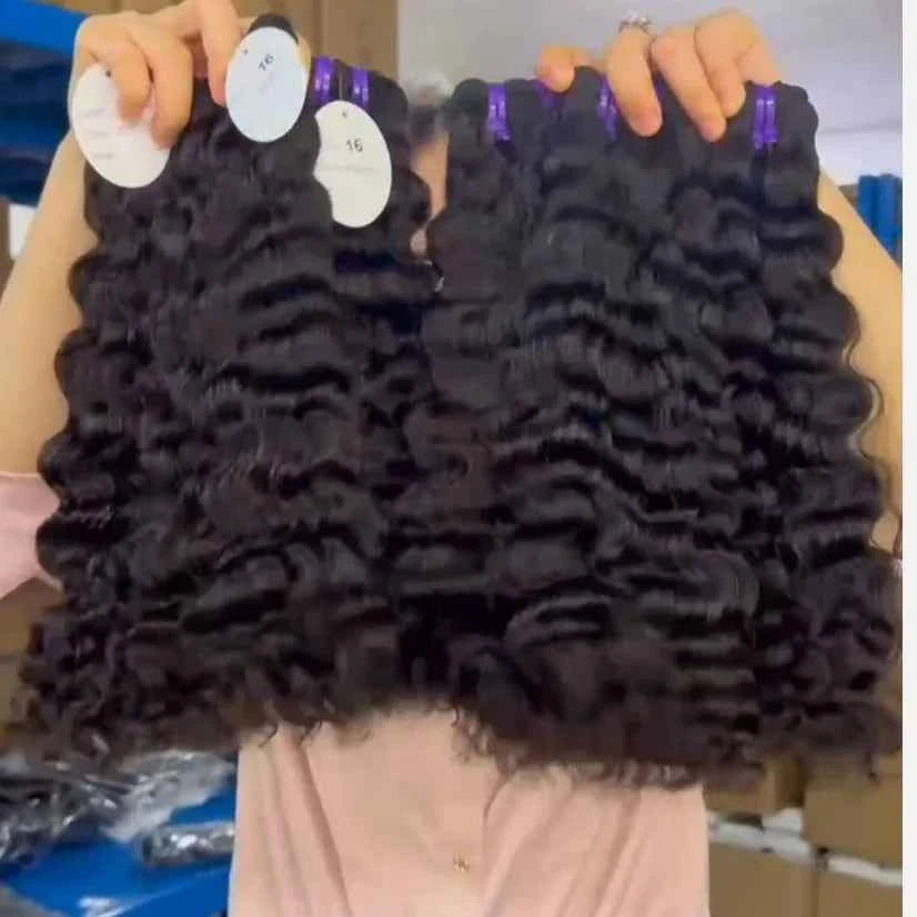 100% Unprocessed Raw Human Curly Hair Extensions Raw Wave Weft Bundles Vietnamese Burmese Curly for Party