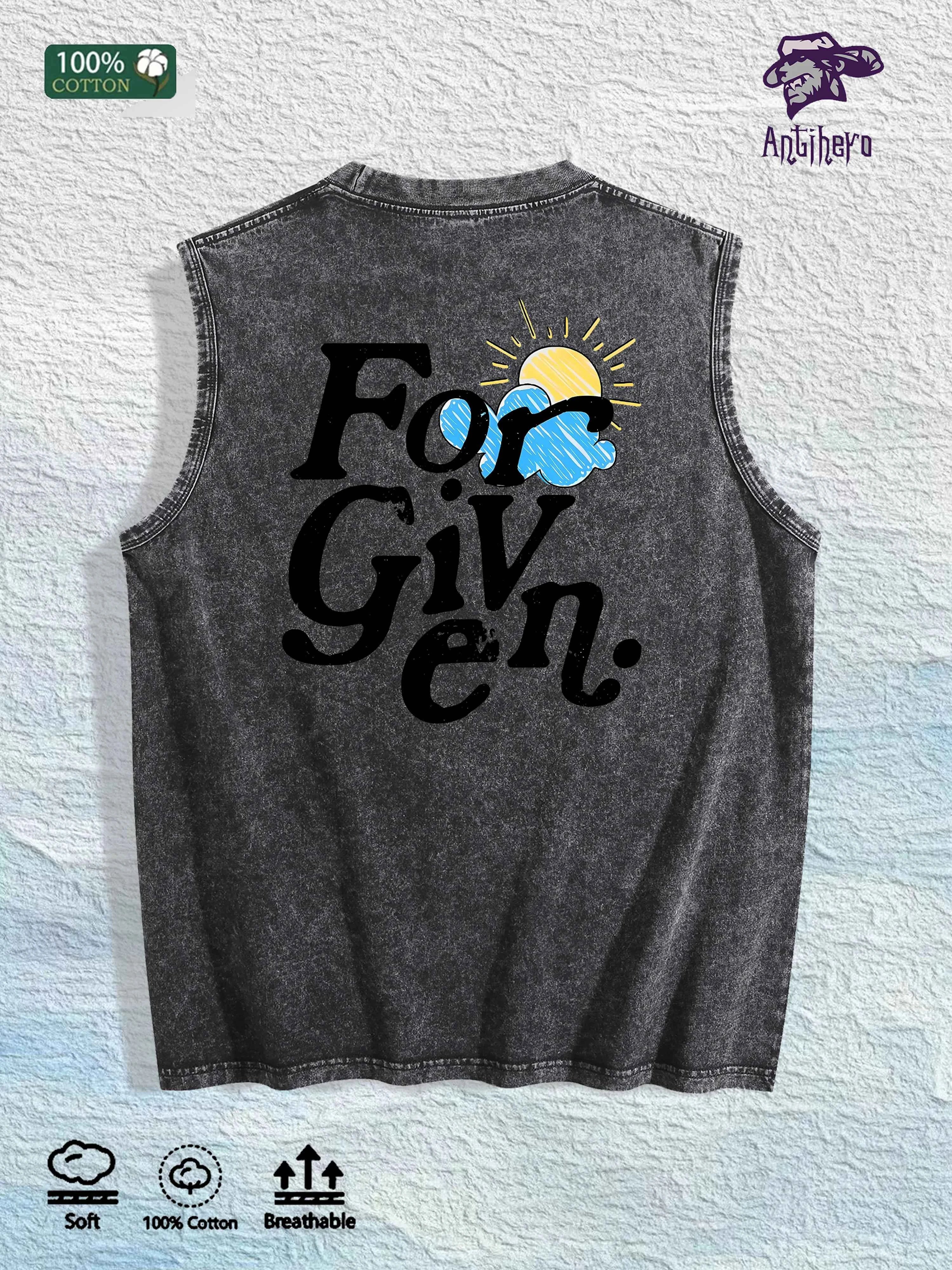 For Given Graphic Washed Vest US Warehouse 3 Colors Cotton Tank