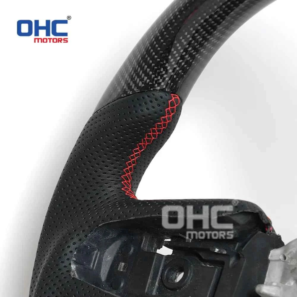 USA in Stock Real Carbon Fiber Steering Wheel for Dodge Ram 1500 Steering Wheel 2018-2024 with or Without Heating