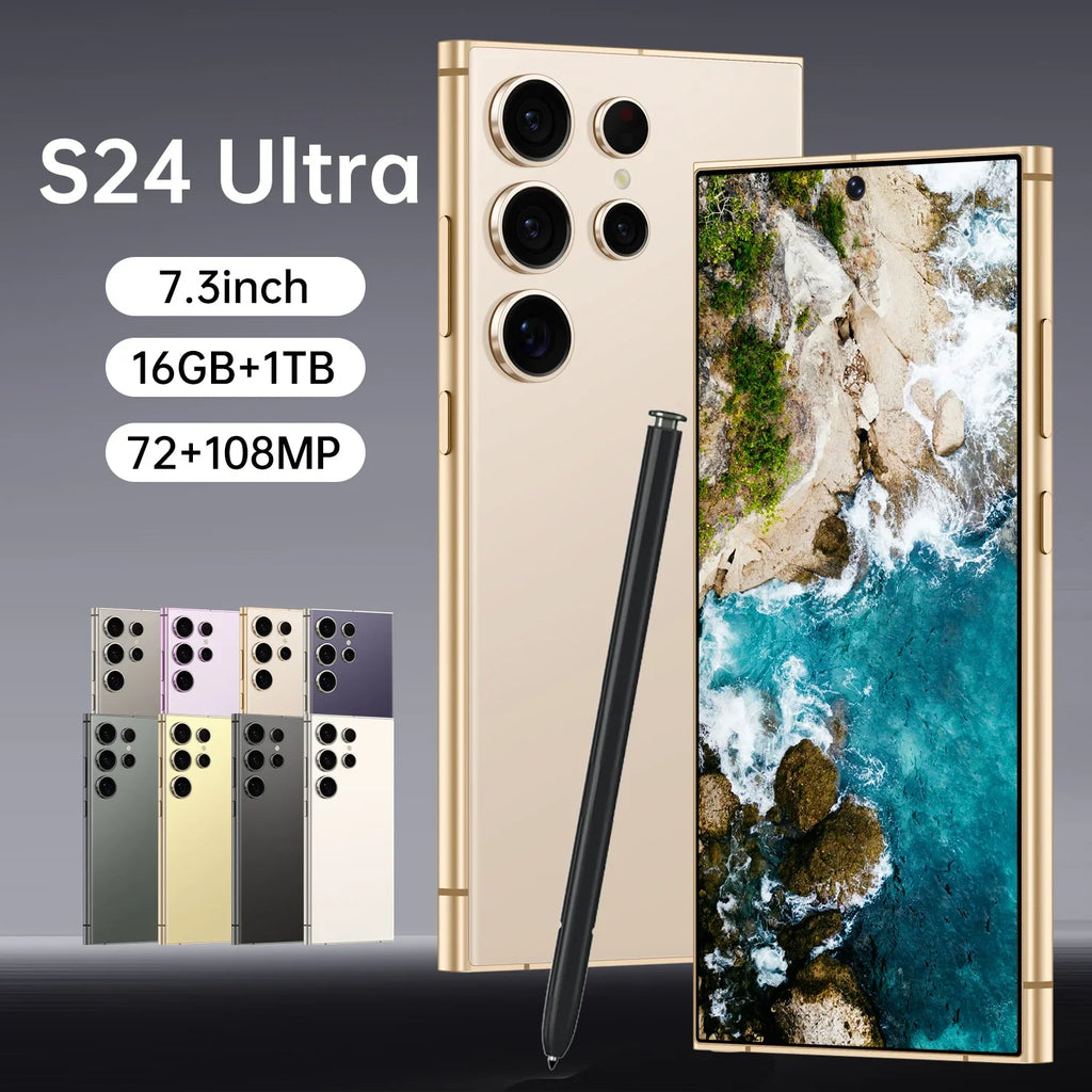 S24 Ultra 7.3 5G French/Spanish/English Smartphone 108MP Rear Camera 12GB+256GB 65W Quick Charge for Business Travel