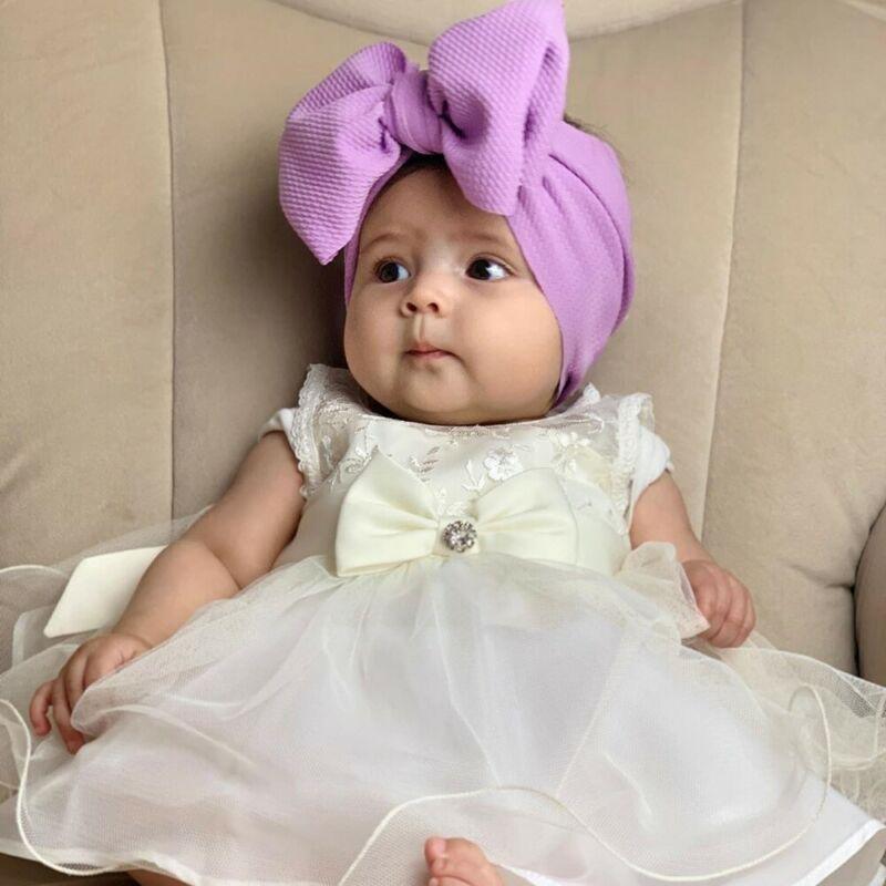 Big Bow Knot Solid Elastic Hairband Headband Stretch Turban Head Wrap Headwear