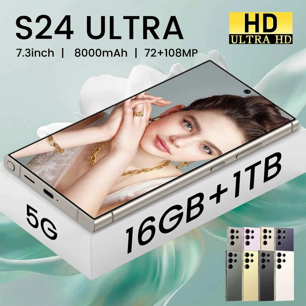 S24 Ultra 8000mAh 65W Fast Charge Snapdragon Gen 3 4K Screen Resolution Gaming Phone Qualcomm Smart Processor Face Recognition