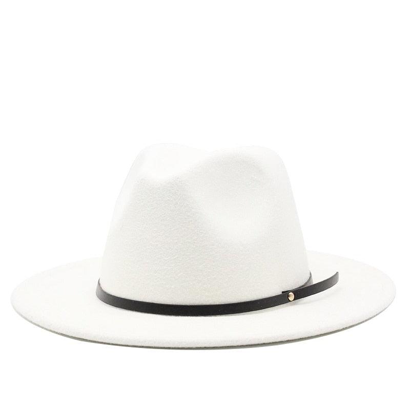 Women Men Wool Vintage Black Fedora Hat With Wide Unique Fedora Hats With Belt Buckle For Men Women Brim Gentleman Elegant Lady Winter Autumn Soft Caps