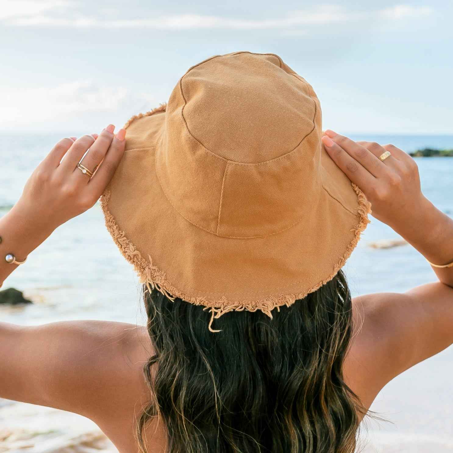 Frayed Edge Canvas Bucket Hat