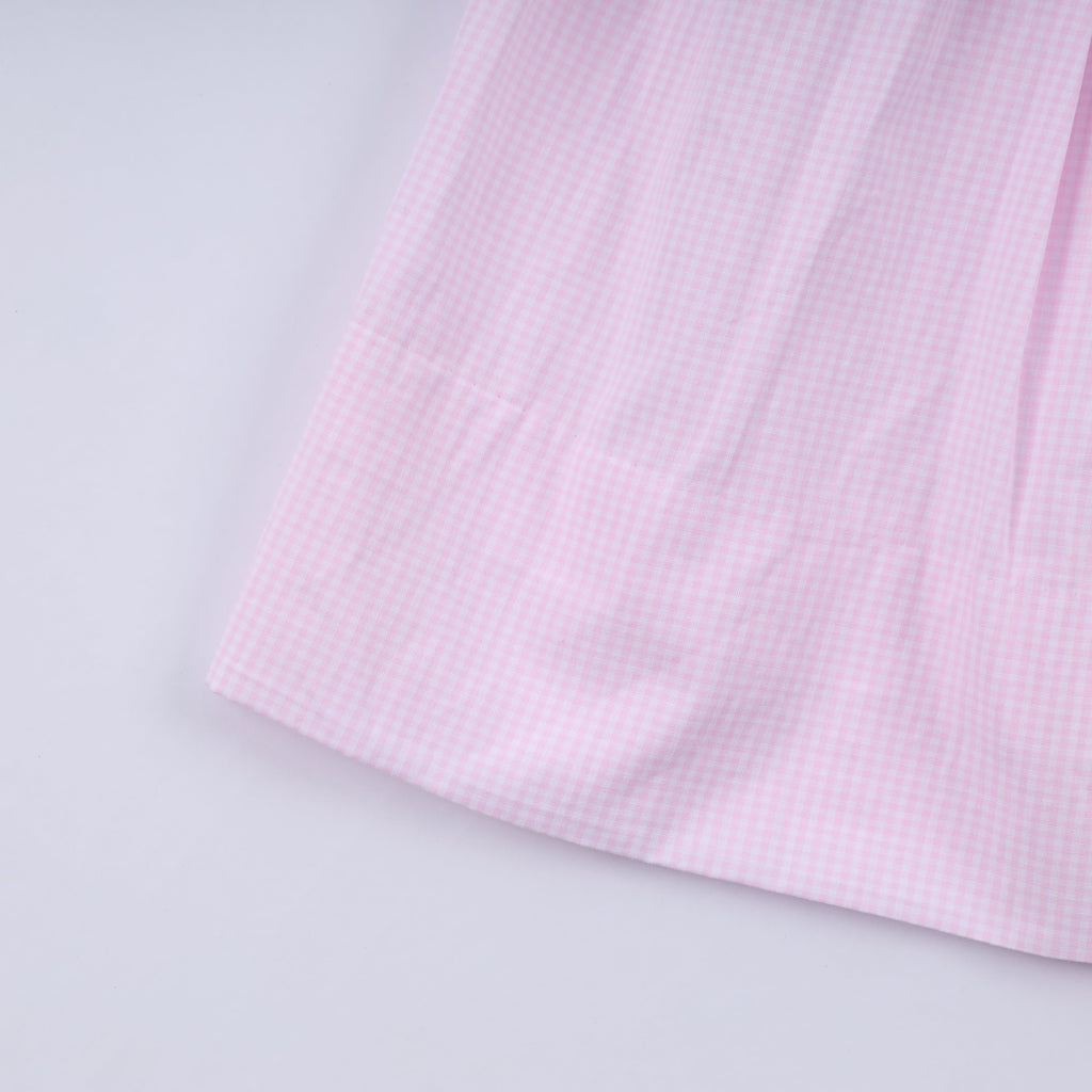 Pink christmas tree hand smocked dress