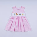 Pink princess hand smocked plaid dress
