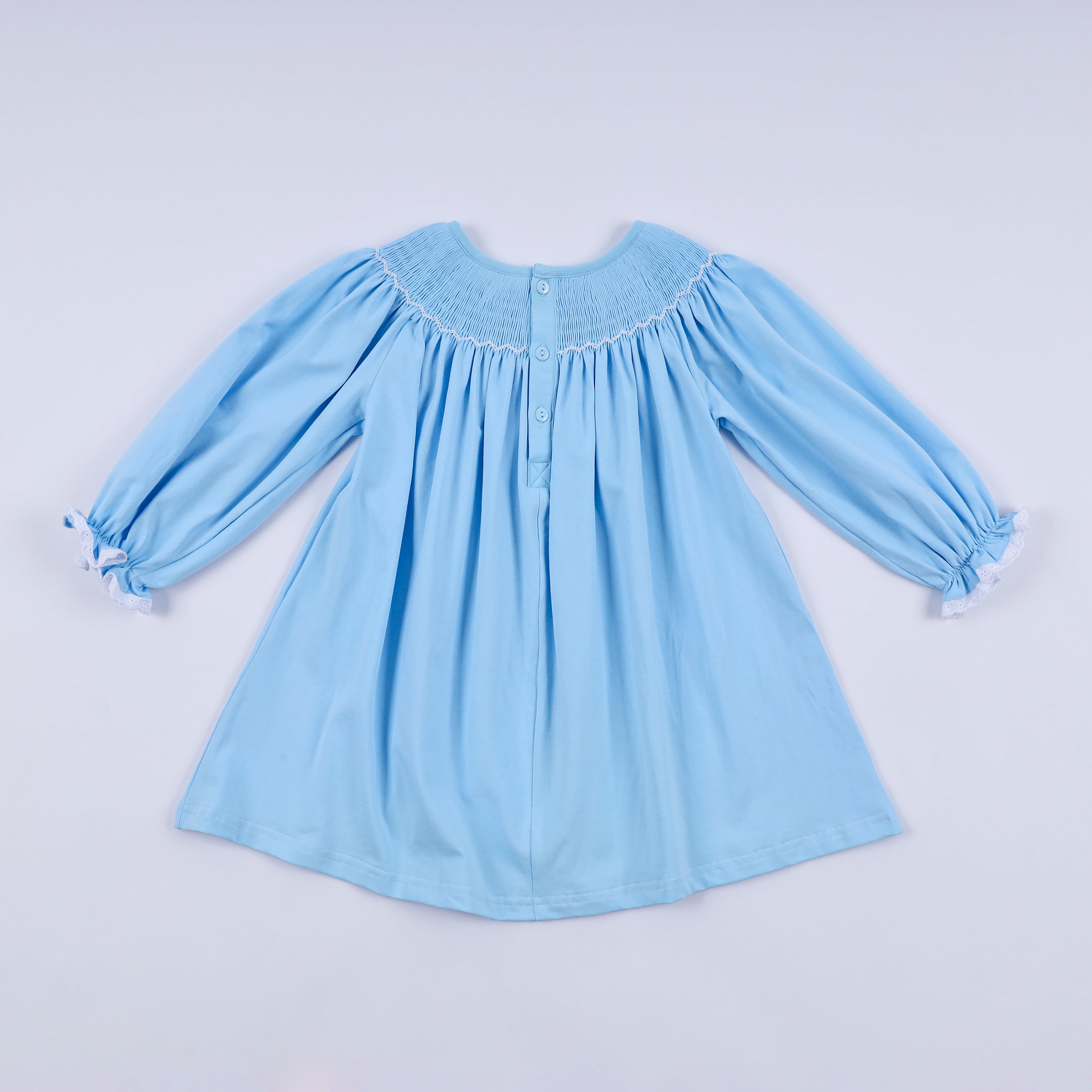 Blue nativity hand smocked dress