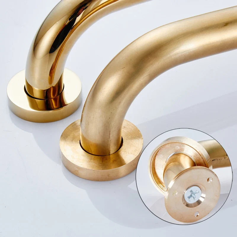 Luxury Shower Bathroom Accessories Set, Towel Ring, Paper Holder, Coat Hook, Toilet Brush, Polished Gold, Bath Hardware
