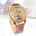 Fashion Paris Style Tower Butterfly PU Leather Women Watch Wrist Watch Ladies Watch For Women and Ladies and Girls