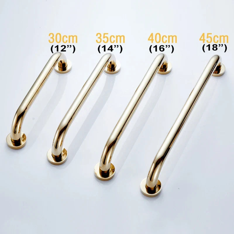 Luxury Shower Bathroom Accessories Set, Towel Ring, Paper Holder, Coat Hook, Toilet Brush, Polished Gold, Bath Hardware