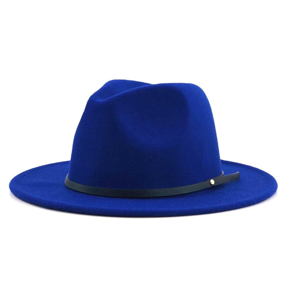Women Men Wool Vintage Black Fedora Hat With Wide Unique Fedora Hats With Belt Buckle For Men Women Brim Gentleman Elegant Lady Winter Autumn Soft Caps
